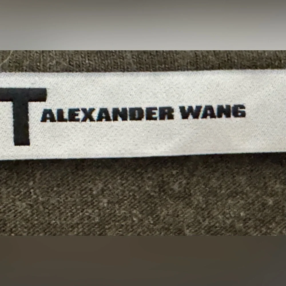 Alexander Wang Sz L Olive Green Sleeveless Relaxed Fit Tank Top
